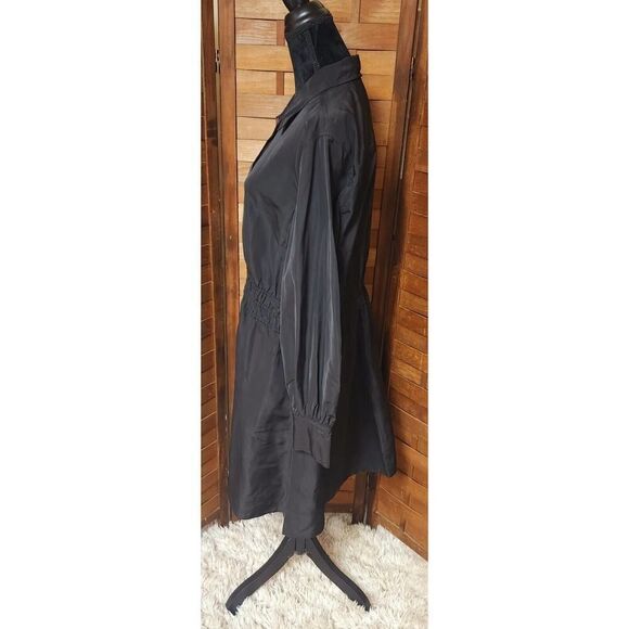 Free Assembly Dress XL Smocked Waist Mini Shirt Dress Long Sleeve Structured - Picture 5 of 7